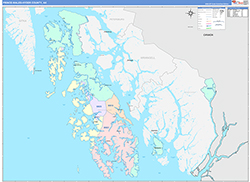 Prince of Wales-HyderBorough (County), AK Wall Map Color Cast Style 2026